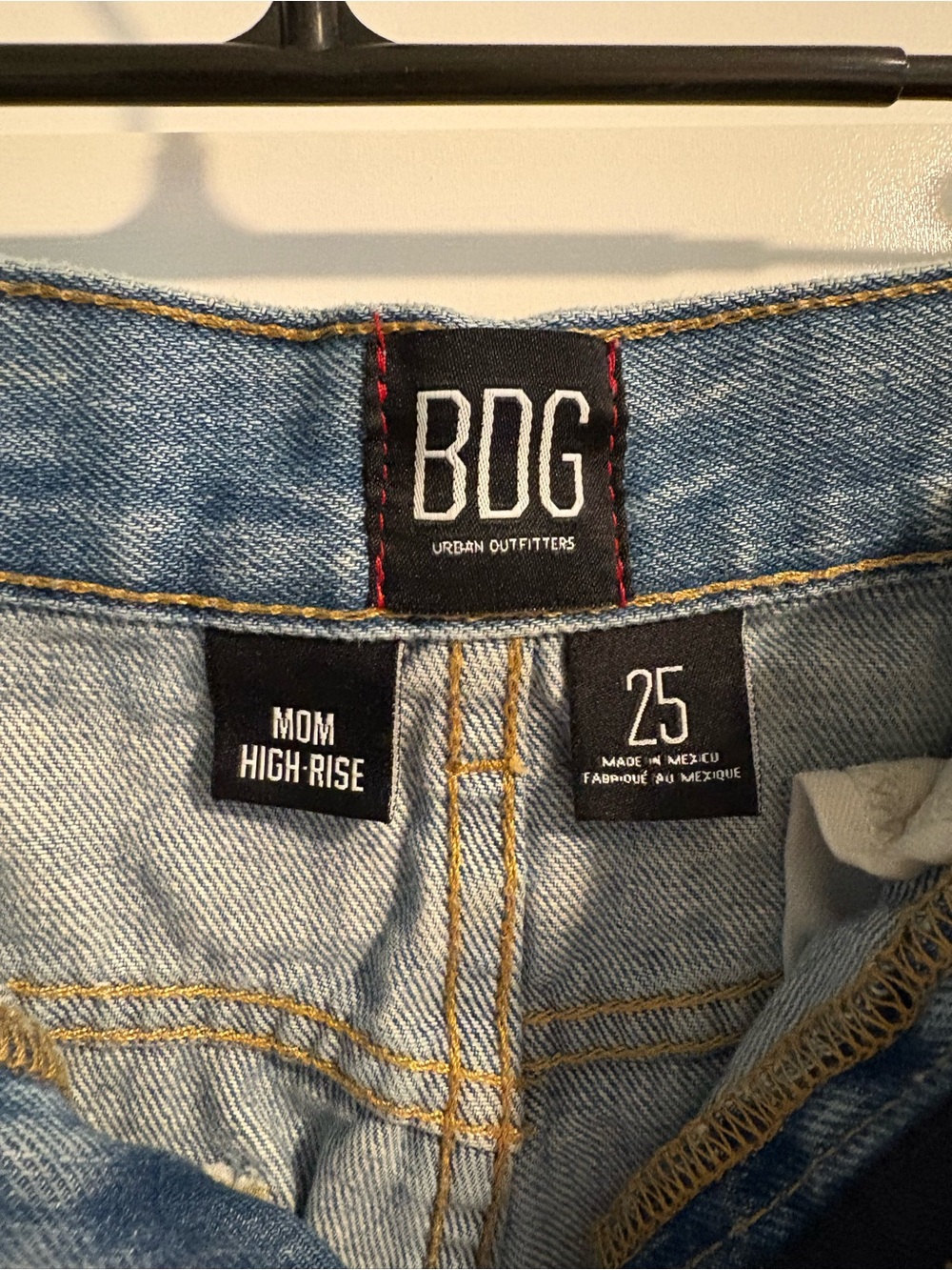 BDG urban outfitters High-Rise Light Blue Denim Shorts with Cuffed Hem mom short - Picture 2 of 3